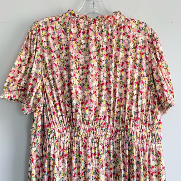 NWT BODEN Floral Ruched Jersey Midi Dress Multi Painterly Floret Puff Sleeve 16 - Picture 9 of 16